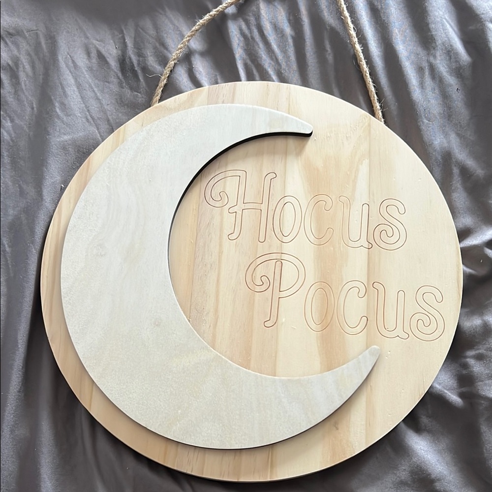 Hocus Pocus Wooden Wall Decor - Natural and Cream